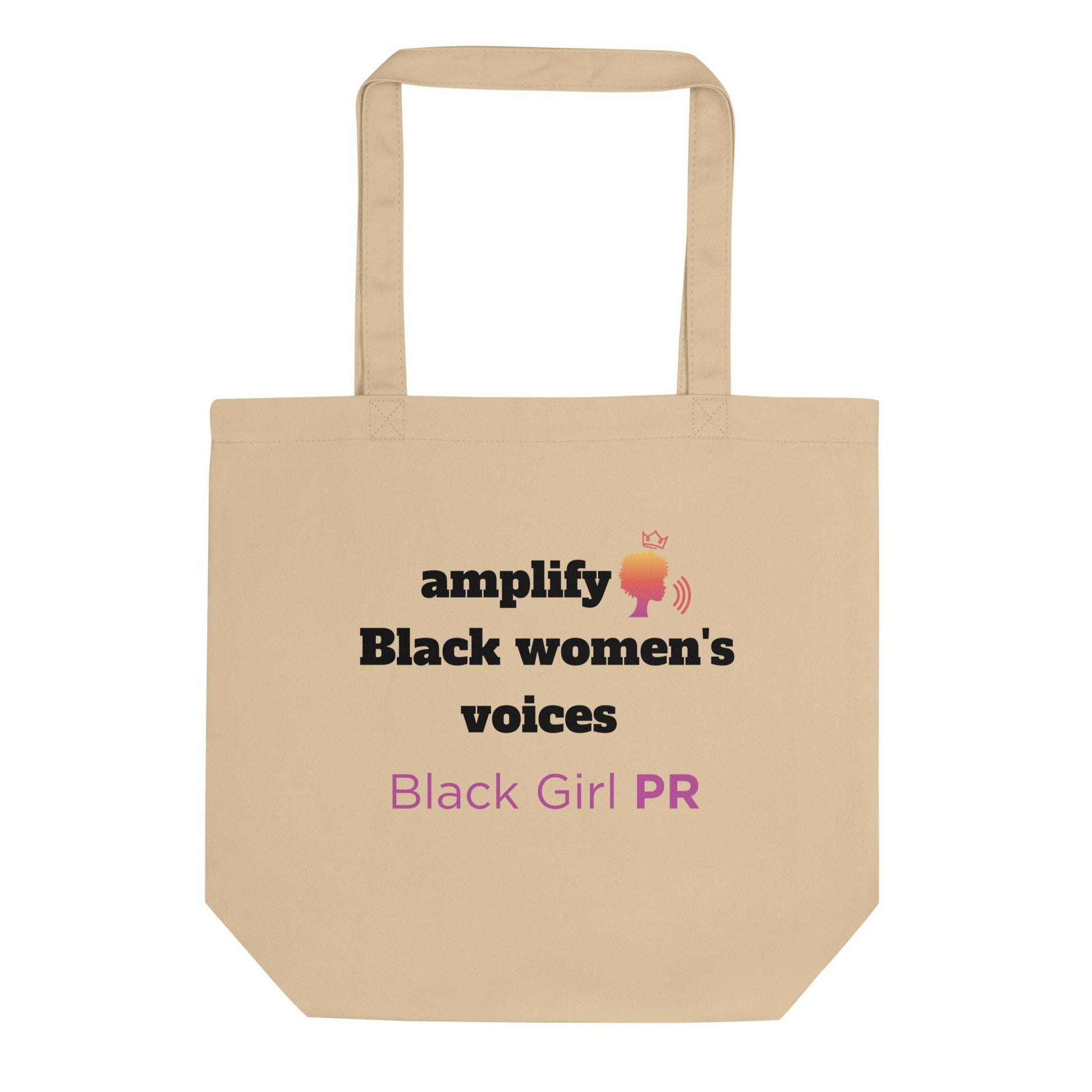 Amplify Black Women's Voices Organic Cotton Eco Tote Bag - Black Girl PR™